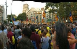 Demonstration am Donnerstag zum angeblichen Jahrestag der Rebellion in Barcelona. Bild: CDR
